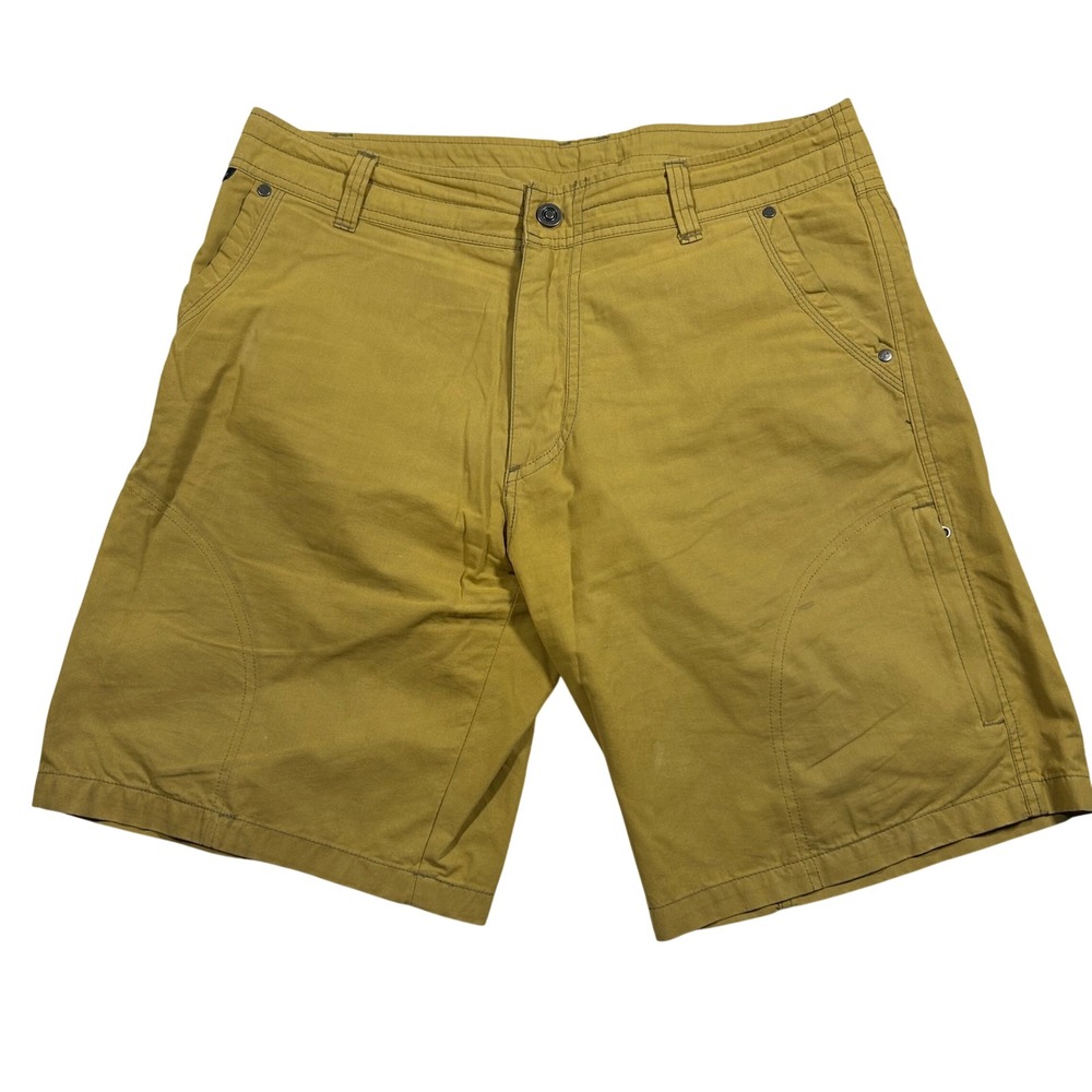Kuhl Radikl Shorts Men 34 Mustard Yellow Hiking Outdoor Cargo Style 5068